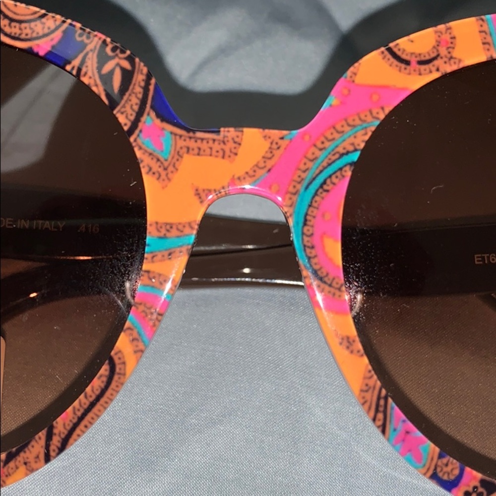 NWT ETRO Orange Paisley W/case sunglasses - Picture 10 of 12